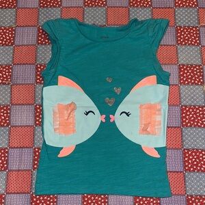 Carter's Teal Tank Top with Fish Design